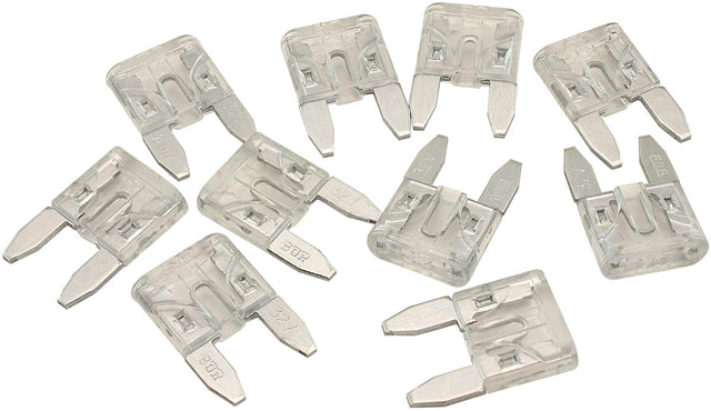 25 Amp Mini Blade Fuse Clear Body Colour 10 Pack AF49-4021 - Aeroflow