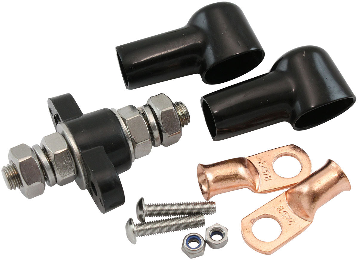 Single Electrical Bulkhead M10 Post Negative Stud Blk Termina AF49-4062BLK - Aeroflow