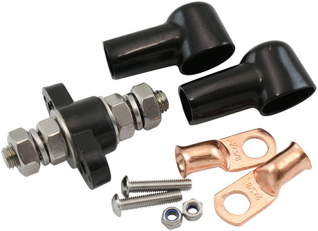 Single Electrical Bulkhead M10 Post Negative Stud Blk Termina AF49-4062BLK - Aeroflow