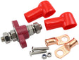 Single Electrical Bulkhead M10 Post Positive Stud Red Termina AF49-4062R - Aeroflow