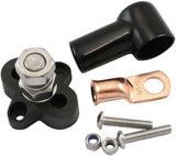 Single Post M10 Electrical Blkdistribution Block Neg Stud AF49-4067BLK - Aeroflow