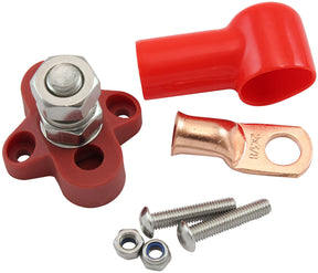 Single Post M10 Electrical Red Distribution Block Pos Stud AF49-4067R - Aeroflow