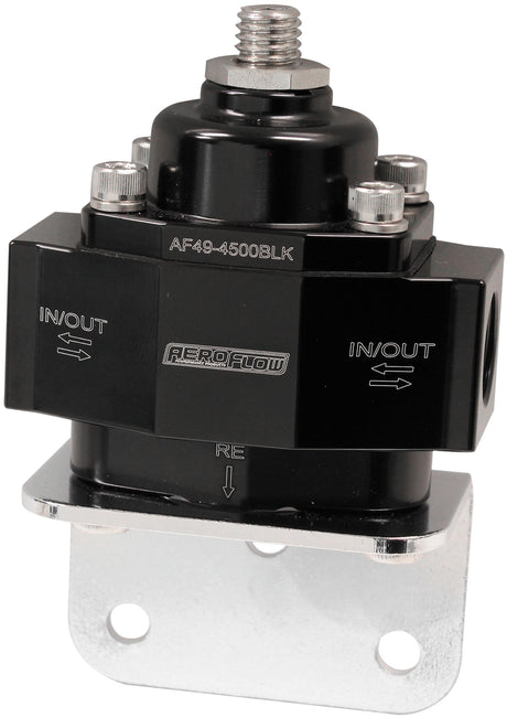 Bypass Reg 4.5-9 PSI ADJUSTABL3/8" NPT Ports Bottom Return AF49-4500BLK - Aeroflow