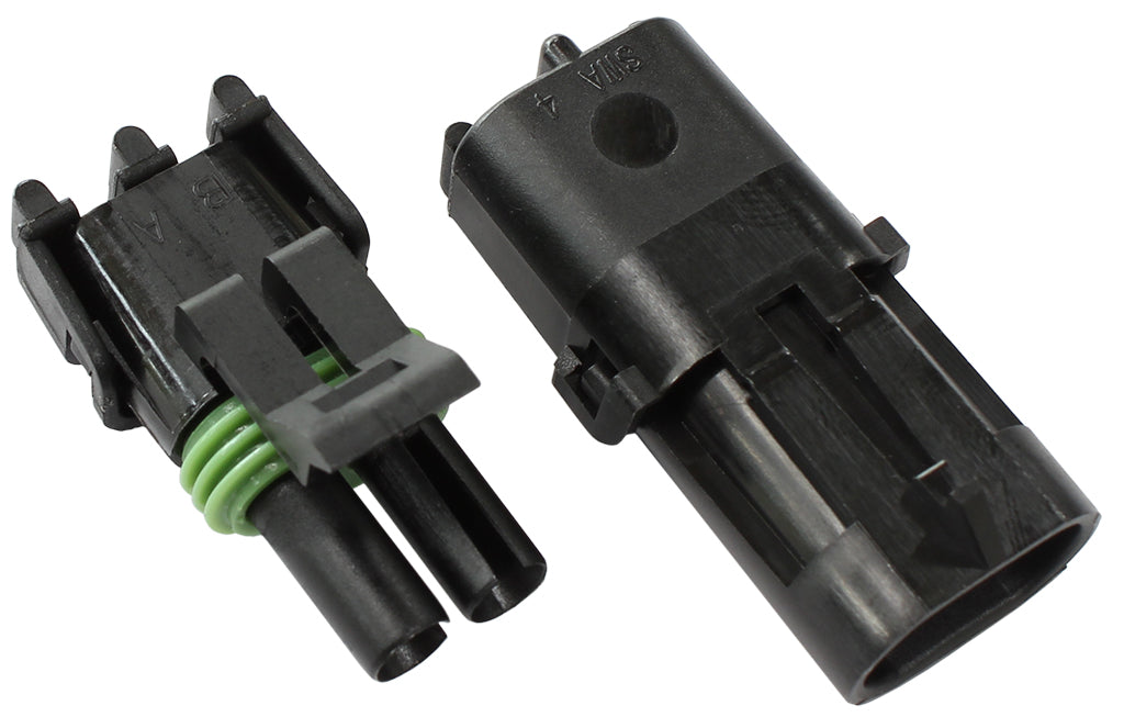 Weatherpack 2 Pin Connector Male/Female, Pins & Seals AF49-8502 - Aeroflow