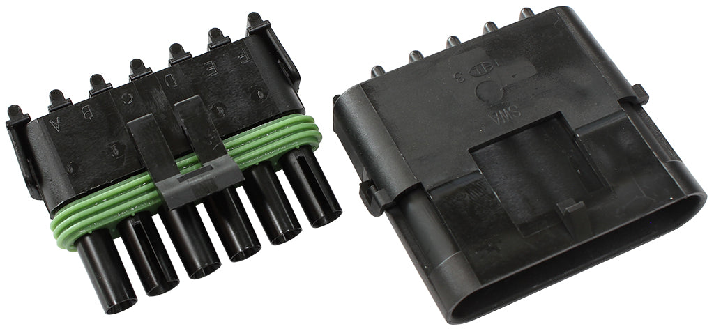 Weatherpack 6 Pin Connector Male/Female, Pins & Seals AF49-8506 - Aeroflow