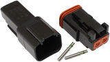 Weathertight 2 Pin Connector Kit Deutsch Dt Style Black AF49-9002 - Aeroflow