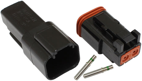 Weathertight 2 Pin Connector Kit Deutsch Dt Style Black AF49-9002 - Aeroflow