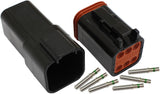 Weathertight 6 Pin Connector Kit Deutsch Dt Style Black AF49-9006 - Aeroflow