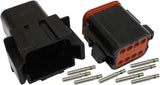 Weathertight 8 Pin Connector Kit Deutsch Dt Style Black AF49-9008 - Aeroflow
