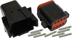 Weathertight 8 Pin Connector Kit Deutsch Dt Style Black AF49-9008 - Aeroflow