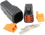Weathertight Dtm 6 Pin Black Connector Kit Deutsch Dtm Styl AF49-9106 - Aeroflow