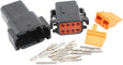 Weathertight Dtm 8 Pin Black Connector Kit Deutsch Dtm Styl AF49-9108 - Aeroflow