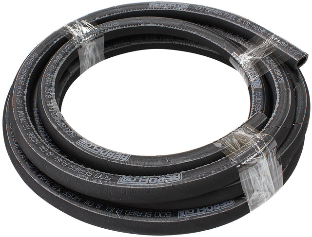 Black Push Lock Hose -5 5/16"6M Rubber 7.9mm ID 14.3mm OD AF500-05-6MBLK - Aeroflow