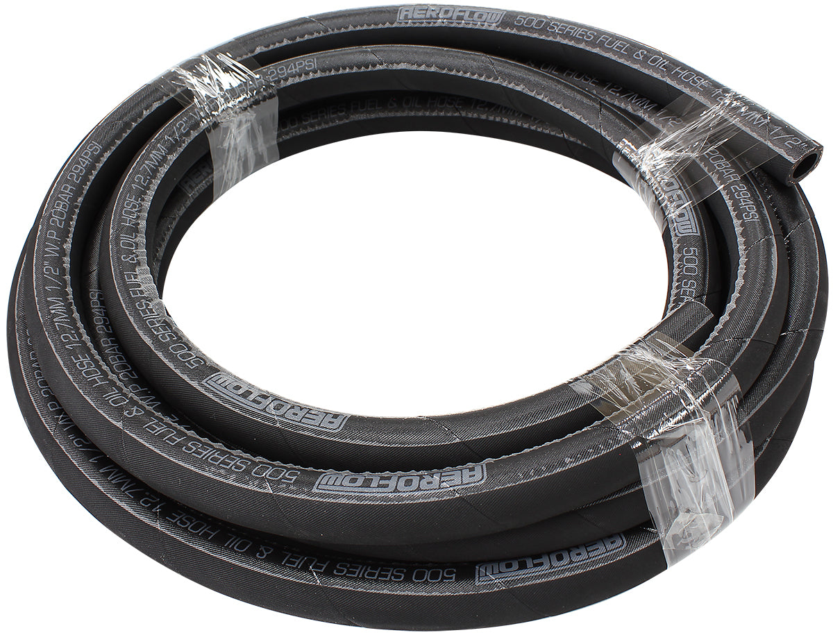 Black Push Lock Hose -6 3/8" 15M Rubber 9.5mm ID 16.6mm OD AF500-06-15MBLK - Aeroflow