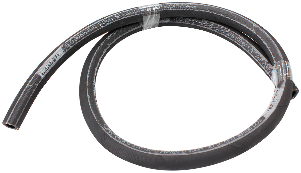 Black Push Lock Hose -6 3/8" 1M Rubber 9.5mm ID 16.6mm OD AF500-06-1MBLK - Aeroflow