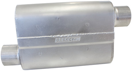 2.5" Offset / Offset Muffler 13" LENGTH, 10" WIDTH, 4-1/4" H AF5000-250 - Aeroflow