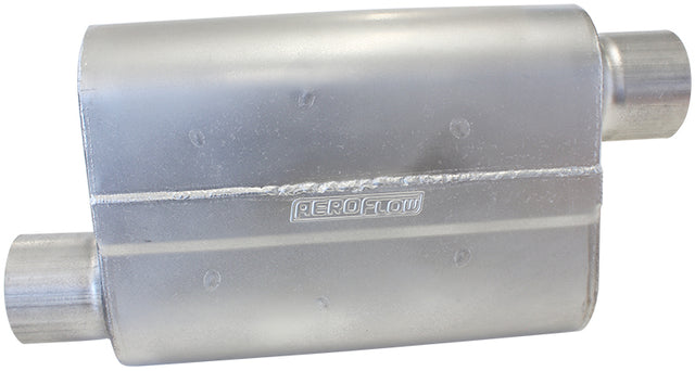 2.5" Offset / Offset Muffler 13" LENGTH, 10" WIDTH, 4-1/4" H AF5000-250 - Aeroflow