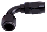Alloy 90 Deg Hose End -8AN Black Cutter Style Full Swivel AF503-08BLK - Aeroflow