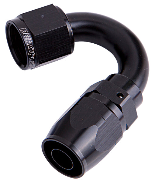 Alloy 150 Deg Hose End -20AN Blue Cutter Style Full Swivel AF505-20BLK - Aeroflow