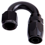 Alloy 180 Deg Hose End -8AN Black Cutter Style Full Swivel AF506-08BLK - Aeroflow