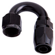 Alloy 180 Deg Hose End -10AN Black Cutter Style Full Swivel AF506-10BLK - Aeroflow