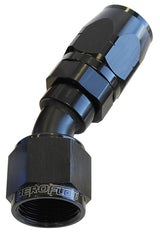 Alloy 30 Deg Hose End -4AN Black Cutter Style Full Swivel AF507-04BLK - Aeroflow