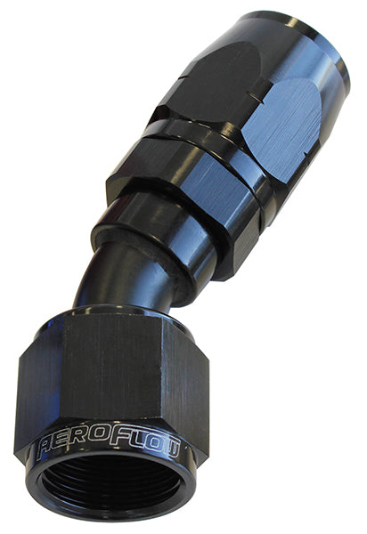 Alloy 30 Deg Hose End -10AN Black Cutter Style Full Swivel AF507-10BLK - Aeroflow