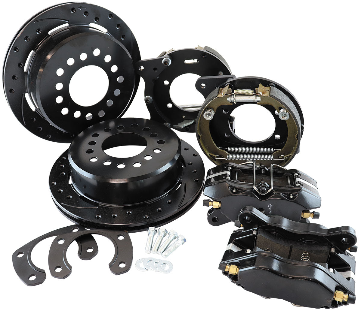 Ford 9" Rear Disc Brake Kit Universal Black 12.19" Rotor AF5070-1000 - Aeroflow