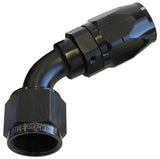 Alloy 60 Deg Hose End -12AN Black Cutter Style Full Swivel AF508-12BLK - Aeroflow