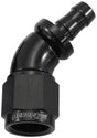 -6AN To 5/16" Barb 45 Deg Full Flow Push Lock Black AF512-06-05BLK - Aeroflow