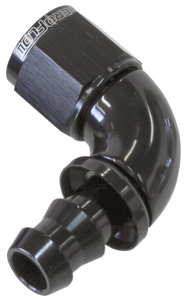 -4AN 90 Deg Full Flow Push Loc Black Full Flow Push Lock AF513-04BLK - Aeroflow