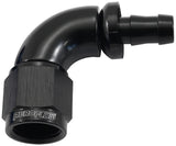 -6AN To 5/16" Barb 90 Deg Full Flow Push Lock Black AF513-06-05BLK - Aeroflow
