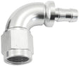 -6AN To 5/16" Barb 90 Deg Full Flow Push Lock Silver AF513-06-05S - Aeroflow