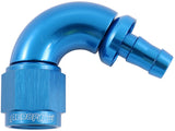 -6AN To 5/16" Barb 120 Degree Full Flow Push Lock Blue AF514-06-05 - Aeroflow