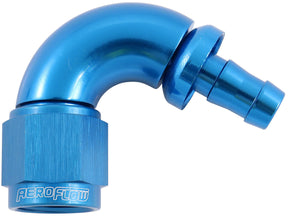 -6AN To 5/16" Barb 120 Degree Full Flow Push Lock Blue AF514-06-05 - Aeroflow