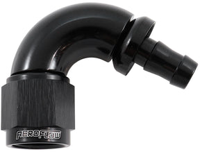 -6AN To 5/16" Barb 120 Degree Full Flow Push Lock Black AF514-06-05BLK - Aeroflow