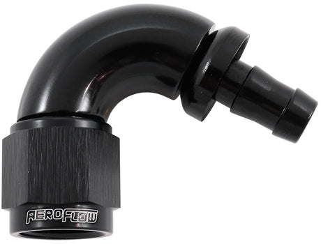 -6AN To 5/16" Barb 120 Degree Full Flow Push Lock Black AF514-06-05BLK - Aeroflow