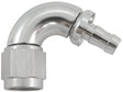 -6AN To 5/16" Barb 120 Degree Full Flow Push Lock Silver AF514-06-05S - Aeroflow