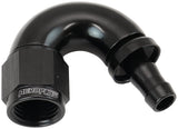 -6AN To 5/16" Barb 150 Degree Full Flow Push Lock Black AF515-06-05BLK - Aeroflow