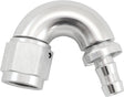 -6AN To 5/16" Barb 150 Degree Full Flow Push Lock Silver AF515-06-05S - Aeroflow