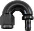 -6AN To 5/16" Barb 180 Degree Full Flow Push Lock Black AF516-06-05BLK - Aeroflow