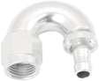 -6AN To 5/16" Barb 180 Degree Full Flow Push Lock Silver AF516-06-05S - Aeroflow
