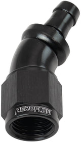 -6AN To 5/16" Barb 30 Deg Full Flow Push Lock Black AF517-06-05BLK - Aeroflow