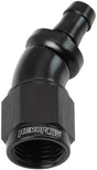 -6AN To 5/16" Barb 30 Deg Full Flow Push Lock Black AF517-06-05BLK - Aeroflow