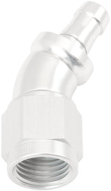 -6AN To 5/16" Barb 30 Deg Full Flow Push Lock Silver AF517-06-05S - Aeroflow