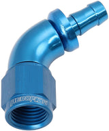 -6AN To 5/16" Barb 60 Deg Full Flow Push Lock Blue AF518-06-05 - Aeroflow