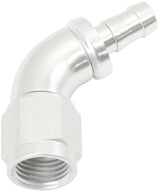 -6AN To 5/16" Barb 60 Deg Full Flow Push Lock Silver AF518-06-05S - Aeroflow