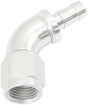 -6AN To 5/16" Barb 60 Deg Full Flow Push Lock Silver AF518-06-05S - Aeroflow