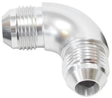 -4AN 90 Deg Male Flare Union Silver Full Flow No Restriction AF521-04S - Aeroflow