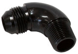90 Deg 1/8" To -4AN Full Flow Black No Restriction In Bend AF522-04BLK - Aeroflow